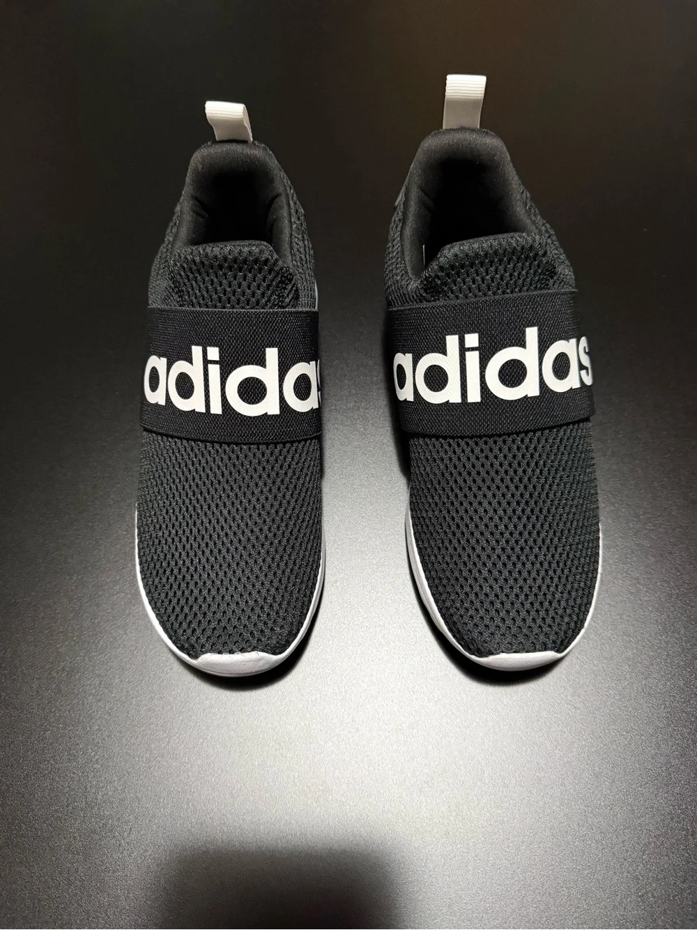 adidas Kids Black Slip-On Sneakers with White Logo